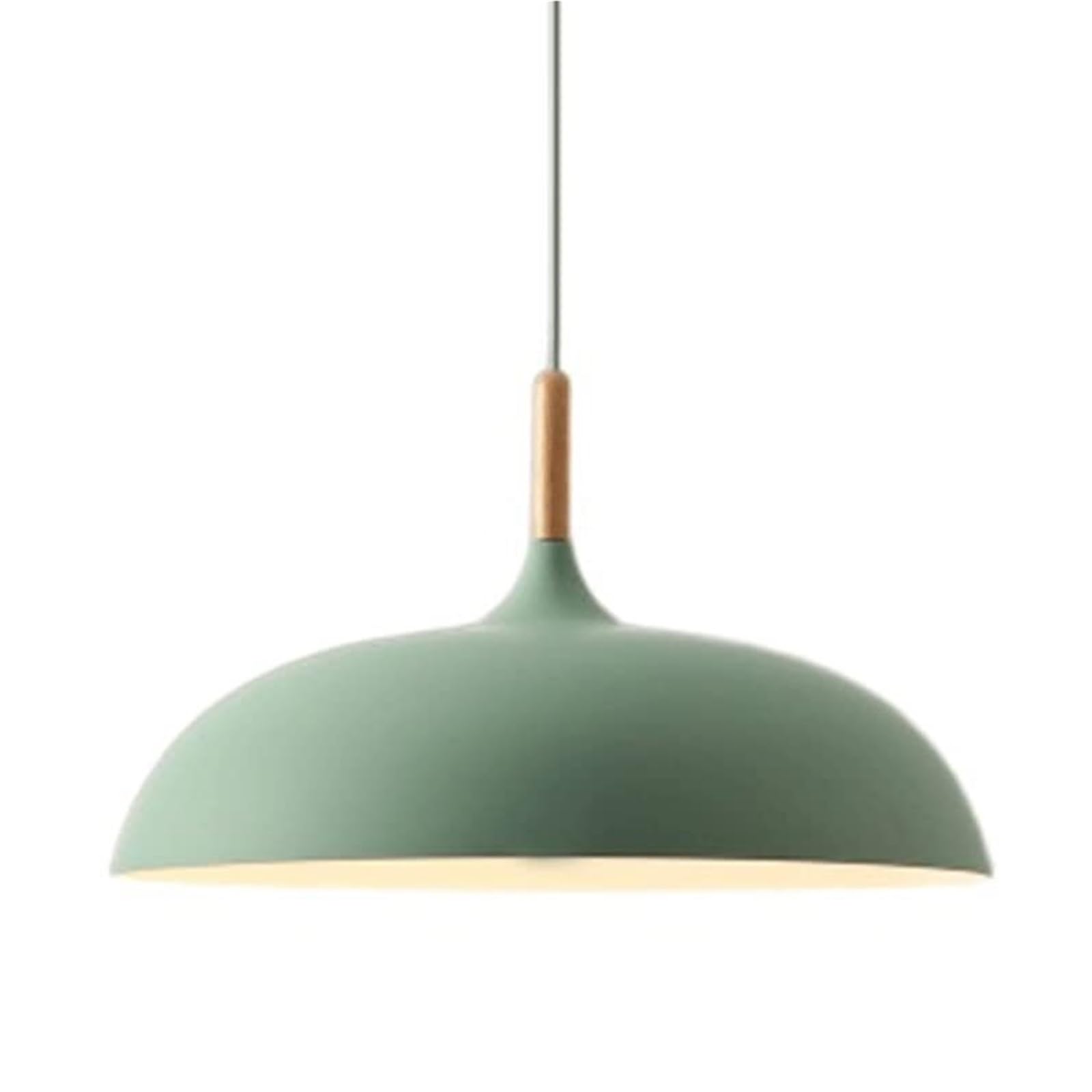 KHUKHU Hanging Light Fixture in Home Decoration Unique Ceiling Lights Fixtures Modern Metal Led Light Adjustable Dome Chandelier Hanging Lamps for Kitchen Island (No Bulb)(Green,35Cm)