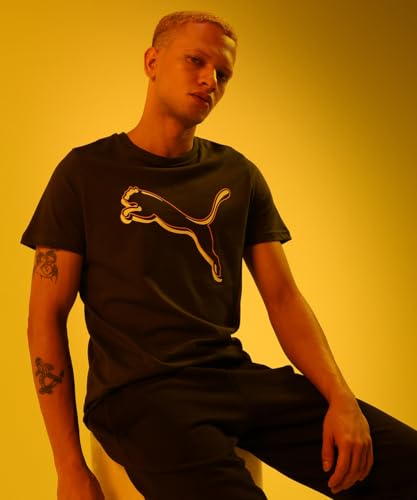 Image of Puma Men's Solid Essential Outline Graphic Classic Fit Tees