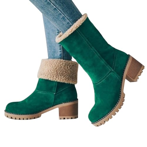 Bottes d'hiver pour femmes Teksome à bout rond et talon épais