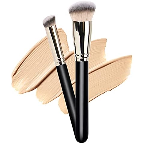 Makeup Brushes DPOLLA Pro Foundation Brush and Flawless Concealer Brush Perfect for Any Look Premium Luxe Hair Contour Brush Perfect for Blending Liquid,Buffing,Cream,Sculpting,Mineral Makeup Cover