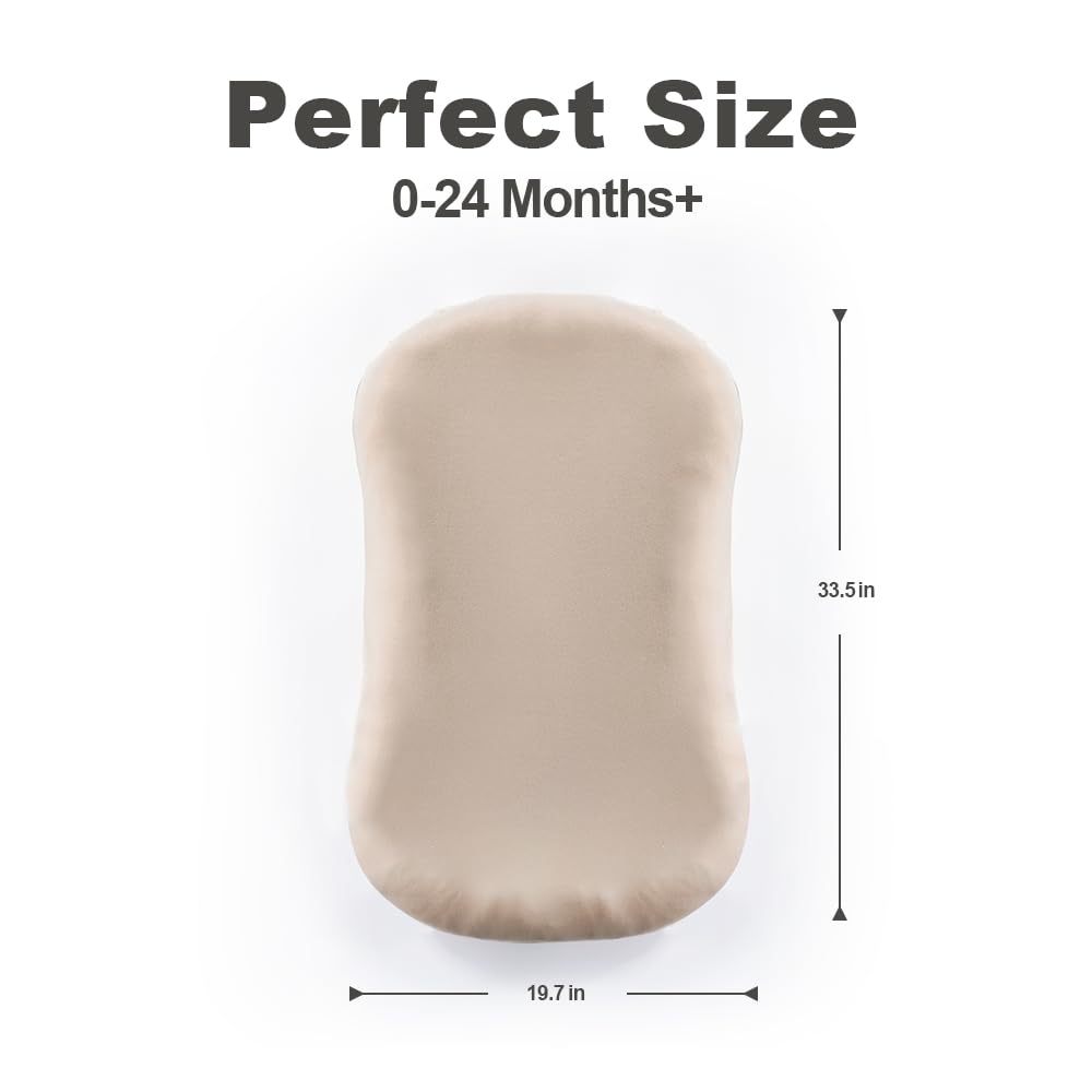 Infant Lounger, Baby Nest Cover, Soft Cotton and Waterproof Inner, Baby Floor Seat for Tummy Time, Baby Lounger for Newborn 0-24 Months, Essentials for Newborns (Pink) - Image 5