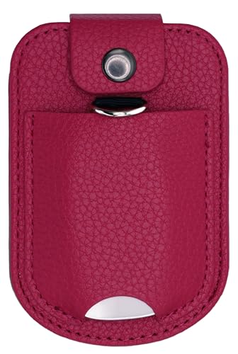 Fitted Leather Case W/Screen Protector & Pocket (Lanyard Included) for Freestyle Libre 3, Freestyle Libre 2 (Hot Pink) - Thumbnail 3