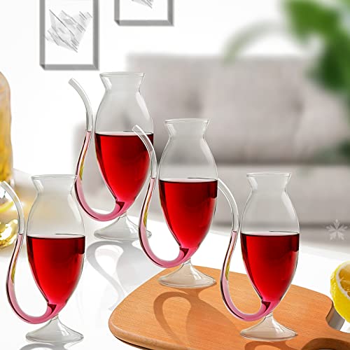 Gift Set-Halloween Vampire Cocktail Wine Glasses Set Of 4 Port Sipping Sipper Cups 8Oz Goblet Martini Clear Glass With Built-In Straw For Cocktails Juice Whiskey Home Bar Party Club Glassware Barware #TOP2