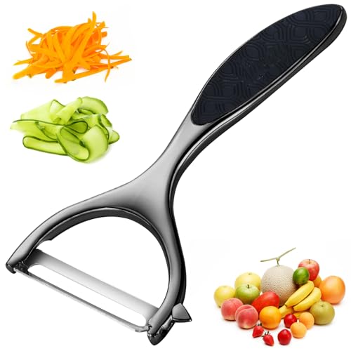 Potatoe peelers for Kitchen, Y shaped peeler for Vegetables, Fruits, Vegetable with Ergonomic Grip, 1 Pack, Black