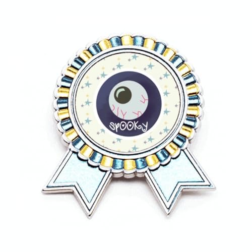 Broche ronde globe oculaire réaliste en métal taille M pour éviter un costume d'Halloween banal