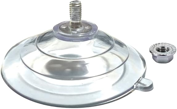 M5 Screw Suction Cup Hook 2.4 Inch 6 cm Large Diameter Step Shape Big Clear PVC Thread Length 1 cm (0.39 in) Suction Cup with Nut, 6 PCS