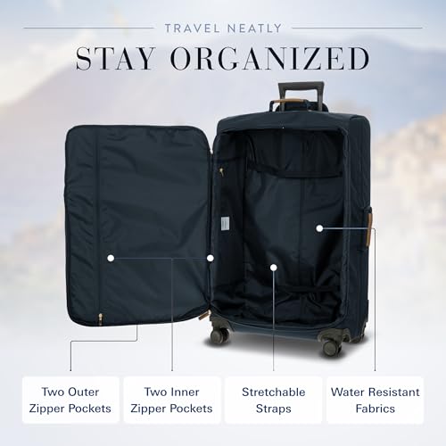 Bric's X-Bag Large Spinner with Frame - 30 Inch - Suitcases with Wheels - Checked Luggage - Navy3