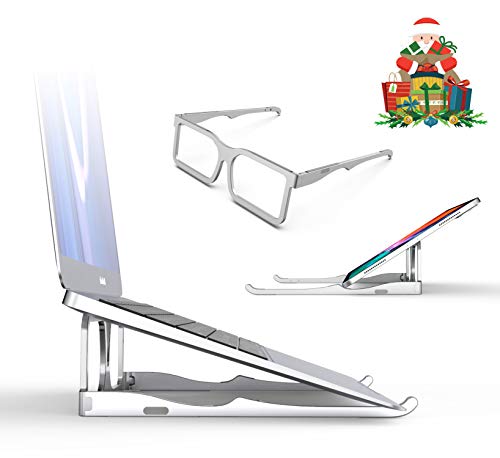 Laptop Stand for Desk, 8AMTECH Laptop Desk Stand Portable Computer Stand Computer Riser Notebook Holder for Desk Reading Lap Desks Compatible with 10-15.6 Inches MacBook Laptops (Gray) Laptop Stand for Desk, 8AMTECH Laptop Desk Stand Portable Computer Stand Computer Riser Notebook Holder for Desk Reading Lap Desks Compatible with 10-15.6 Inches MacBook Laptops (Gray)