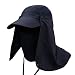 Oak-Pine Men Women Multifunction Outdoor Sport Folding Hat Fully Sun (UPF50+) Protection Fishing Hiking Trekking Cycling Hunting Cap with Flap Detachable Breathable Sun Neck Protector