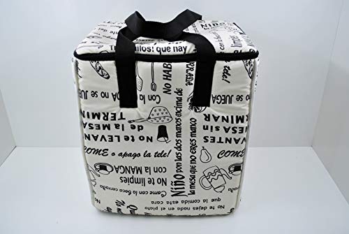 Bolsa DE Transporte, Funda para THERMOMIX TM6 TM5 TM31. Tela Antimanchas Acolchada. Mod Frases