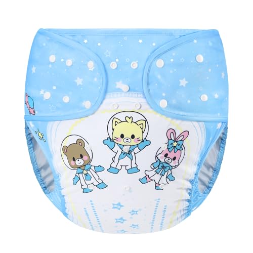 Image of Littleforbig Washable Adjustable Reusable Waterproof Cloth Adult Diaper Wrap Cover One Size - Astro Babies