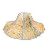 KANLVU Faltbarer Asiatischer Konischer Hut Für Reisen, Kompakt Leichter Chinesischer Bambushut, Für Strand Gartenarbeit Angeln Asiatischer Strohhut(36cm_Foldable)