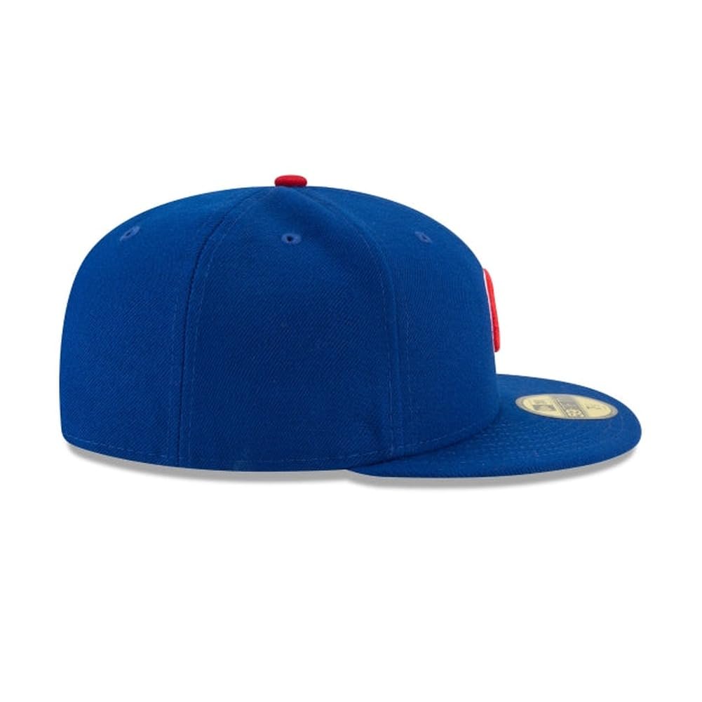 New Era MLB 59FIFTY Chicago Cubs Baseballkappe, blaues Team-Logo, authentische Kollektion, angepasste Baseballkappe