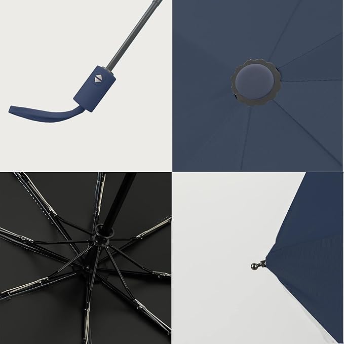 Image of TEKCOOL Umbrella, UV Big Size Umbrella for Sun Protection Rain Windproof Strong Large 3 Fold For Men Women Kids Boys Girls Perfect & Stylish Windproof & Compact''