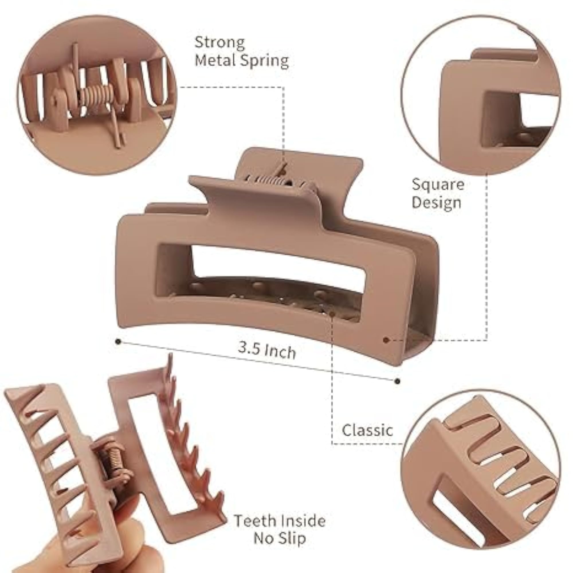 3-Piece Premium Matte Mixed Shape Claw Clips