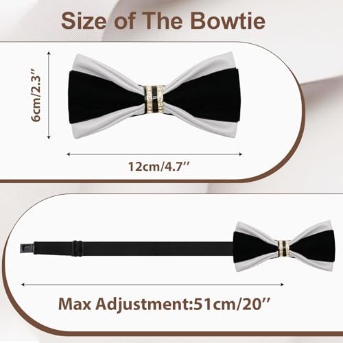 Image of Men's PU Velvet Rhinestone Bow Tie for Wedding