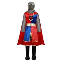 Spooktacular Creations Kids Knight Costume, Red and Blue Renaissance Knight Costume, Knight Halloween Costumes for Boys Halloween Party Knight Role Play(Small(5-7 yrs))