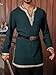 Gafeng Mens Medieval Costume Renaissance Pirate Halloween Viking Tunic Knight Cosplay Warrior LARP Shirts