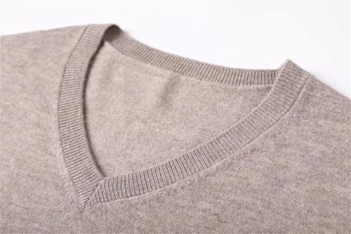 Men's V-Neck Wool Sweater Classic Long Sleeve Solid Slim Fit Knitted Pullover4