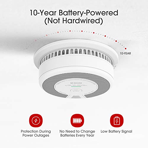 X-Sense 2-In-1 Smoke And Carbon Monoxide Detector Alarm (Not Hardwired), 10-Year Battery-Operated Dual Sensor Fire & Co Alarm, Compliant With Ul 217 & Ul 2034 Standards, Sc06 #TOP2