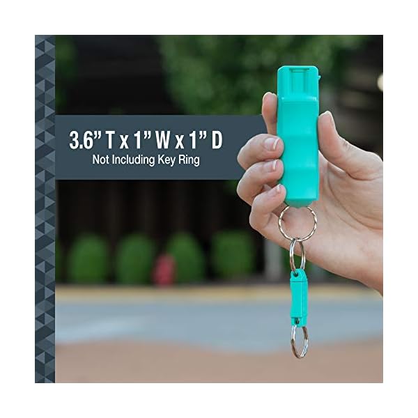 SABRE Pepper Spray, Quick Release Keychain for Easy Carry and Fast Access, Finger Grip for More Accurate and Faster Aim, Maximum Police Strength OC Spray, 0.54 fl oz, Secure and Easy to Use Safety - Image 4