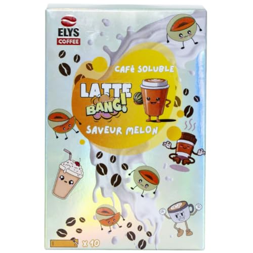Latte Bang – Instant-Fruchtlatte-Pulver mit Melonengeschmack, 10 Beutel à 17 g, leichtes Heißgetränk mit erfrischendem Melonengeschmack, angenehm und bequem zuzubereiten (170 g)