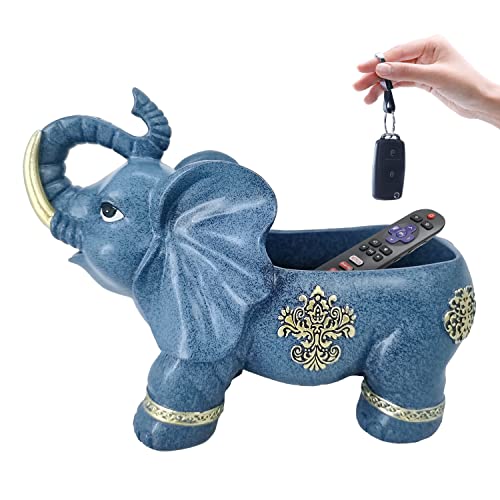 Jorae Elephant Statue Fun Candy Dish Key Bowl Home Decor Table Figurine Sundries Container Trinket Storage Organizer Box Desk Bar Office Sculpture, Polyresin #TOP7