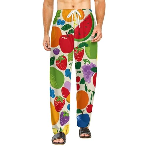 Mushroom Print PJ Pajama Pants for Men Women Comfort Fit Lounge Pants Sleepwear with Pockets