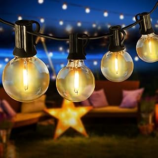 LED Outdoor Lights Mains Powered, Opard 57ft Outdoor String Lights with 50+2 E12 Base G40 Plastic Bulbs Festoon Lights for Outdoor & Indoor, Garden, Patio, Party, Porch