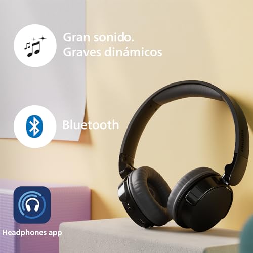 Miniatura 5 de PHILIPS TAH3209WH Auriculares on-Ear Ligeros Bluetooth con Aislamiento pasivo del Ruido - 55 Horas de reproducción, Sonido Natural, Llamadas nítidas, Graves dinámicos, 2 Horas de Carga USB-C - Blanco