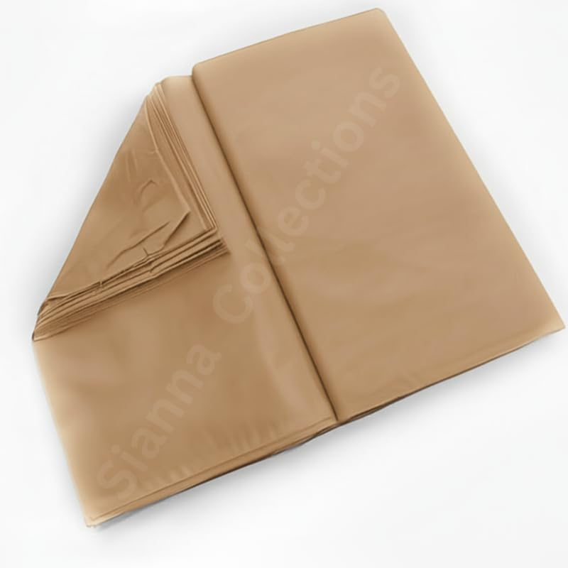 Image of Premium Plain Cotton Costume Lining Dress Fabric 34 inch Wide, Best Material - Chikku Color - 3 Meter Pack