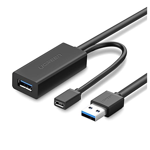 UGREEN USB Förlängningskabel USB Kabel 3.0 A Male till A Female Active 3.0 USB Repeaterkabel för Kortläsare, Tangentbord, Skrivare, Skanner, Kamera etc. (5M)