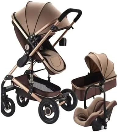 2-in-1 Baby High Landscape Stroller Pram – Foldable Canopy, 5-Point Harness