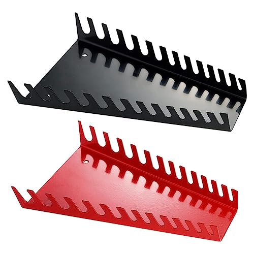 Jikoiuty Lot de 2 supports de clé à molette de qualité supérieure - Solutions de rangement murales pour clés - 1 rouge et 1 noir