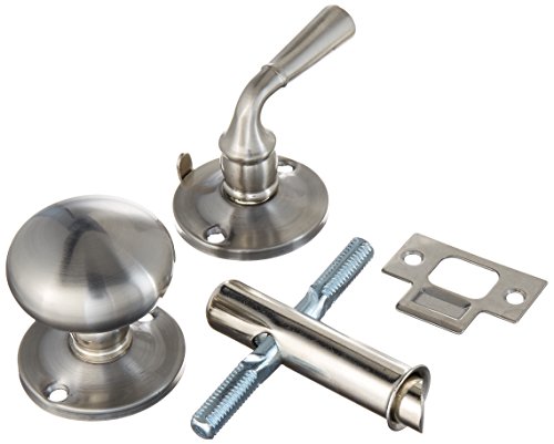 stanley door knob - IDHBA idh by St. Simons 21250-015 Premium Quality Solid Brass Storm Screen Door Latch, Satin Nickel