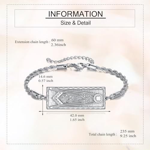Bracelet franc-maçonnerie argent ONEFINITY accessoire quotidien - 5