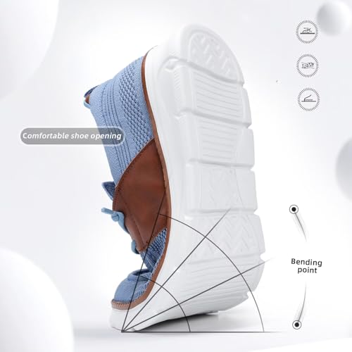 Image of Mens Casual Slip in Boat Shoes Fashion Lightweight Slip On Loafers Walking Beach Sneakers Work Mesh Oxfords Soft Sole