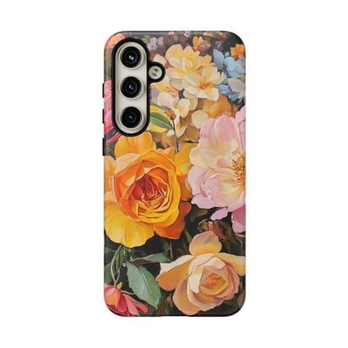 Coque fleurie mate pour Samsung S24 Plus Jaune style bohème chic