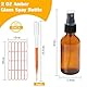 ALWSCI 12 Stück 60 mL Sprühflaschen, Bernstein Apothekenflaschen-Set feine Nebel-Boston-Glasflaschen, kleine Sprühflasche für ätherische Öle, Schönheit, Haar und Reinigung