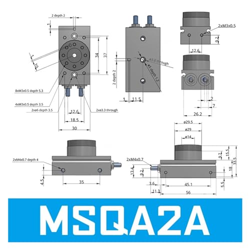 Cylindre rotatif pneumatique MSQA2A de type MSQB1A actionneur de table - 3