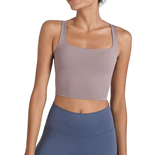 Image of romansong Strappy Yoga Sports Bras for Women Padded Criss-Cross Back Tank Tops