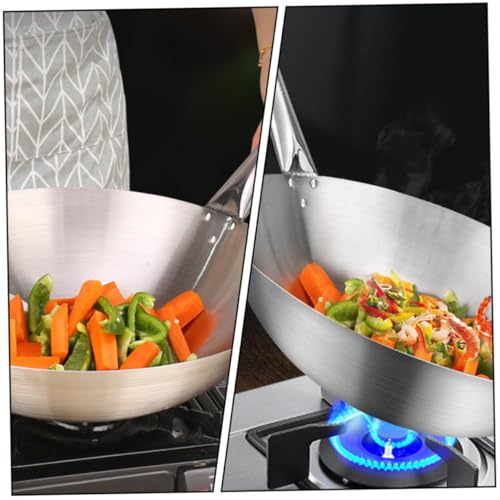 Wok de acero inoxidable para uso doméstico, antiadherente miniatura 2