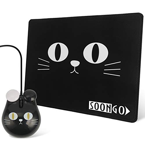 Cute Cat Mouse Pad and Mouse set for Kids Children