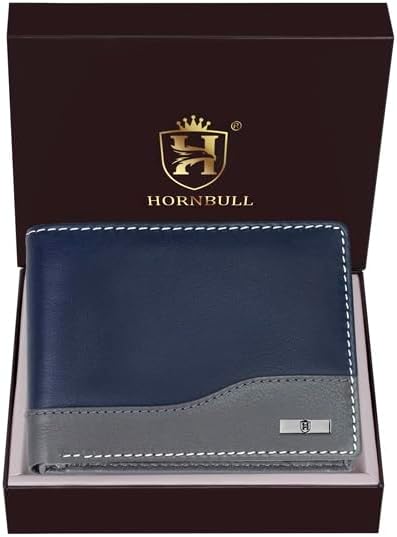 Buttler Men's Navy Genuine Leather RFID Blocking Wallet