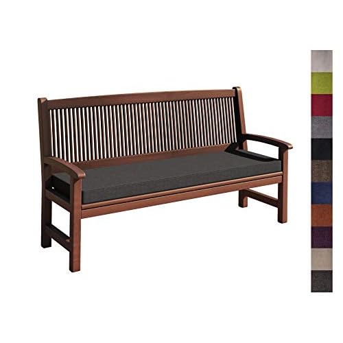 sunnypillow Bankauflage Stuhlkissen mit abnehmbarem Bezug Bankkissen Bankpolster Polsterauflage Auflage für Gartenbank viele Farben und Größen zur Auswahl (120 x 40 x 5cm, Anthrazit)