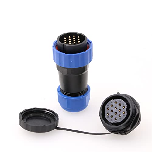 SZRMCC Conector de aviación SD28 de 28 mm a prueba de agua de aviación circular industrial conector de alimentación (hembra) -Socket (macho) conector de alimentación (14pin 10A) Cover