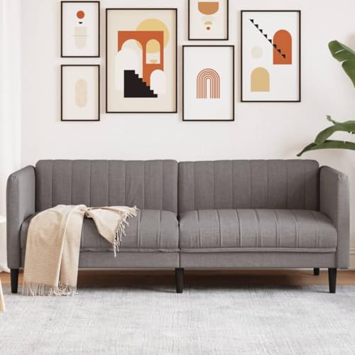 Homgoday Sofa 3-Sitzer Loungesofa Polstersofa mit Armlehnen Gästesofa Modern Couch 3er Sitzsofa Doppelsofa Sitzmöbel Sofa für Wohnzimmer, Schlafzimmer Taupe Stoff – Bild 7