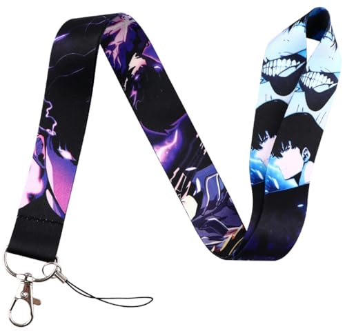 Pinstant Solo Leveling Only I Level Up South Korean Web Novel Comic Webtoon Anime Manga 17.7" Neck Lanyard Keychain Holder ID Badge Mobile Phone Pin Strap