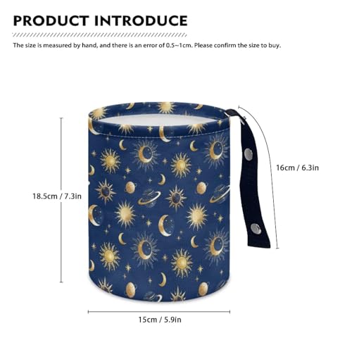 Image of Moon Star Car Trash Can, Cute Car Trash Bag, Hanging Organizer and Storage Bag, Universal Fit for Front Seat, Back Seat, Floor, Headrest