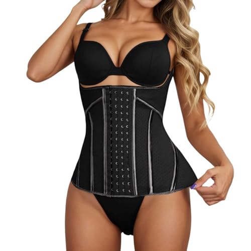 Genérico Faja Reductora Cintura Mujer corsé Adelgazante cinturón Gimnasio Entrenamiento Soporte Postura Fitness modelador Corporal (Black, XXL)